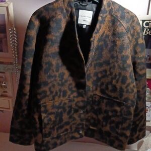 Stunning! Bagatelle  Leopard Fuzzy Print Bomber Jacket ⚜️🐆⚜️